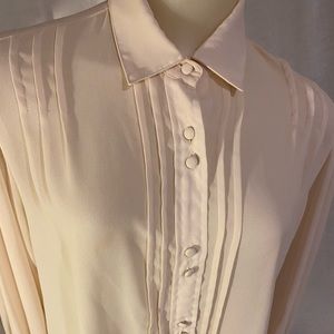 Blouse Ladies Vintage Cream Crepe Cianelli Size 14